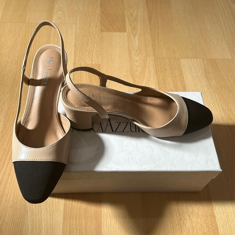 Designer Inspired Two Tone Slingbacks - image 1